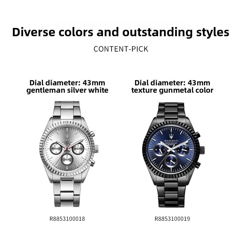 Original Maserati watches men's luxury (multiple colors)