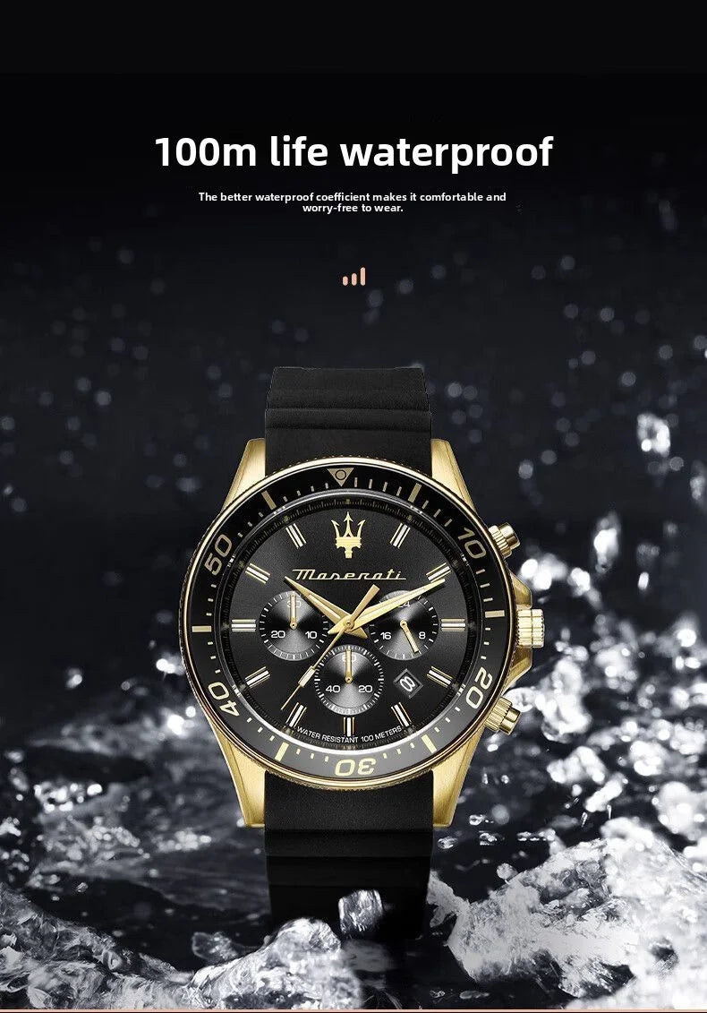 Original gold Maserati men's watch sports