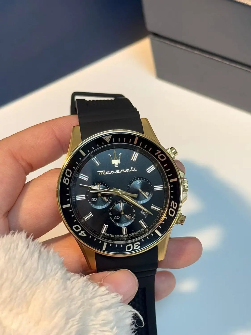 Original gold Maserati men's watch sports