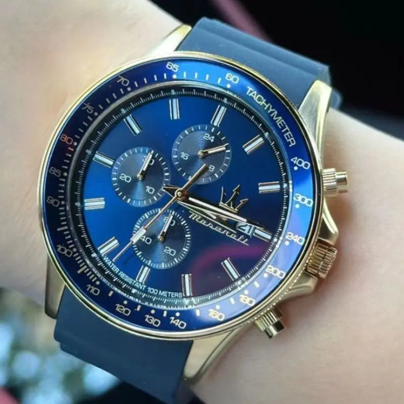 Original gold Maserati men's watch sports