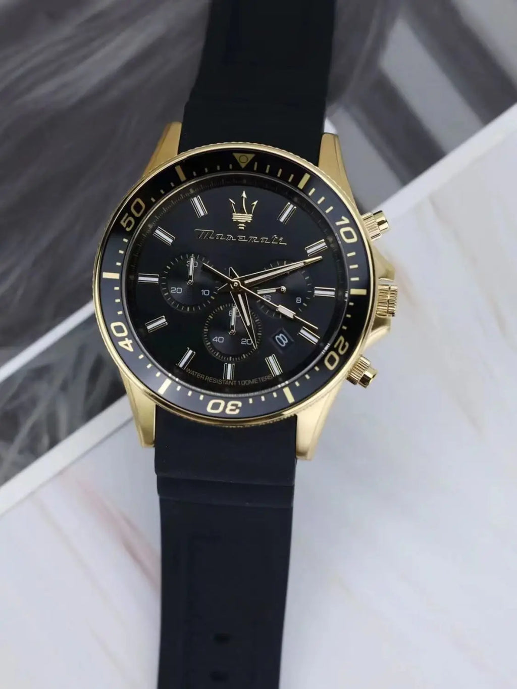 Original gold Maserati men's watch sports