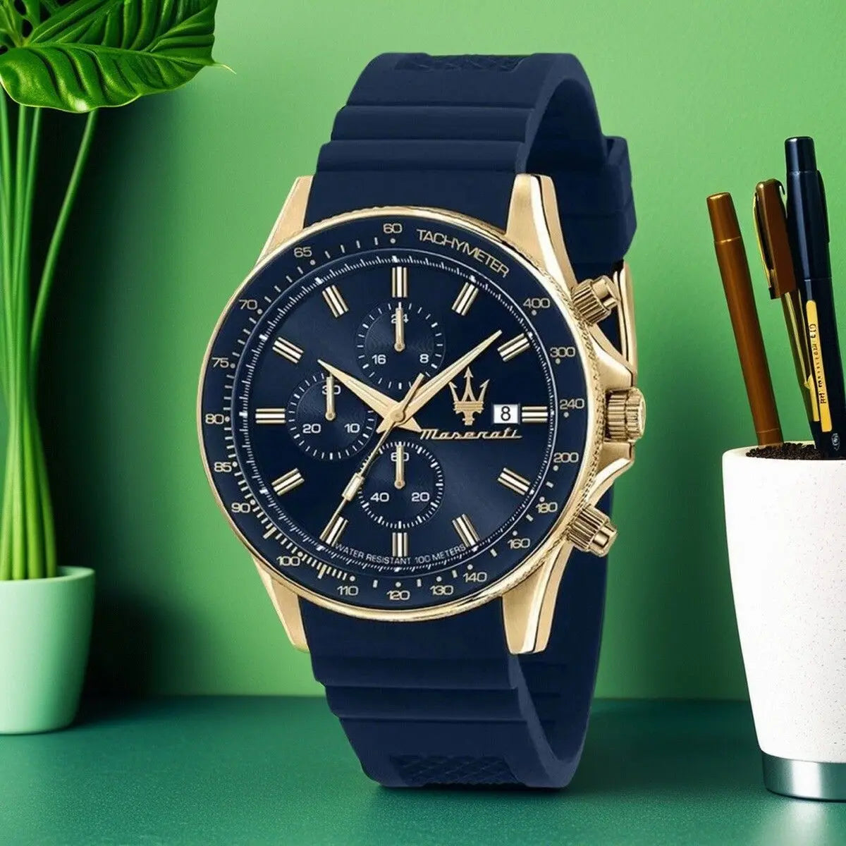 Original gold Maserati men's watch sports