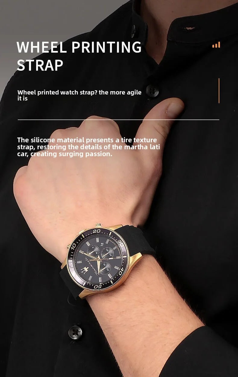 Original gold Maserati men's watch sports