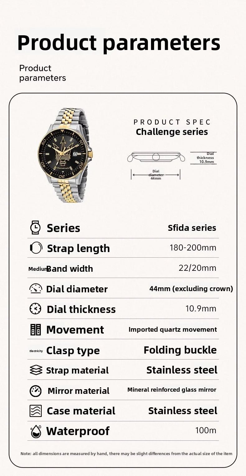 Original Maserati watches men's luxury fashion (multiple colors)