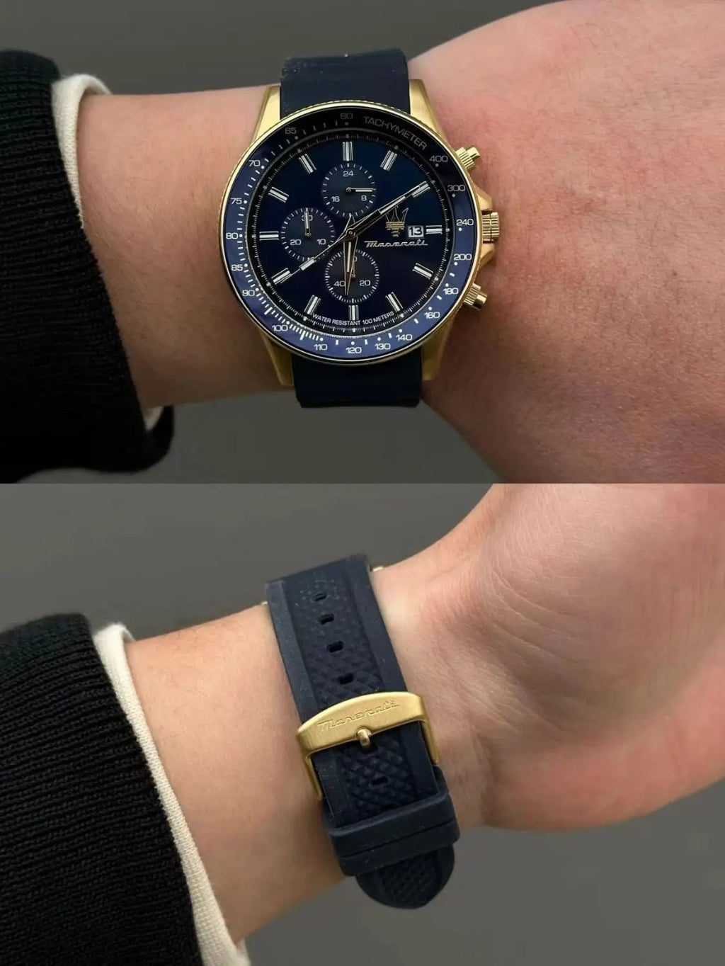 Original gold Maserati men's watch sports
