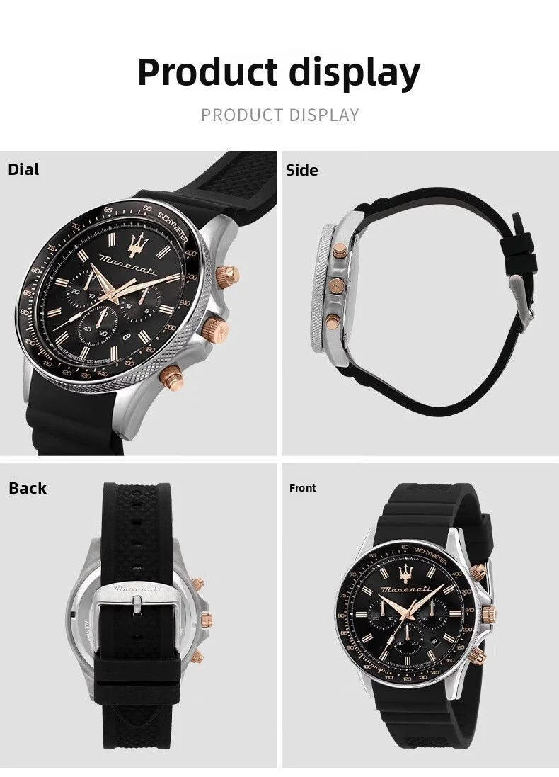 Original gold Maserati men's watch sports