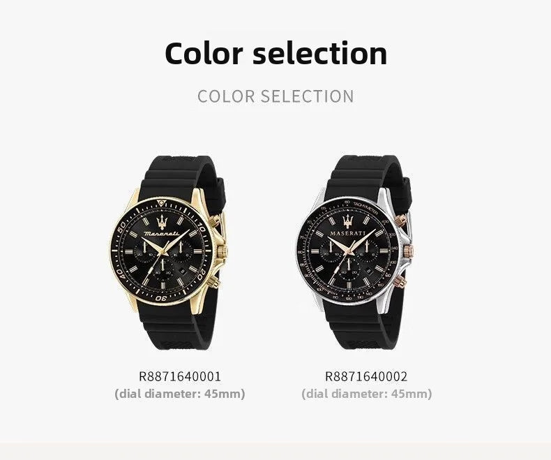 Original gold Maserati men's watch sports