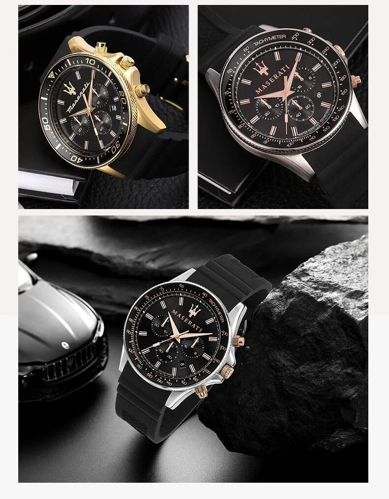 Original gold Maserati men's watch sports
