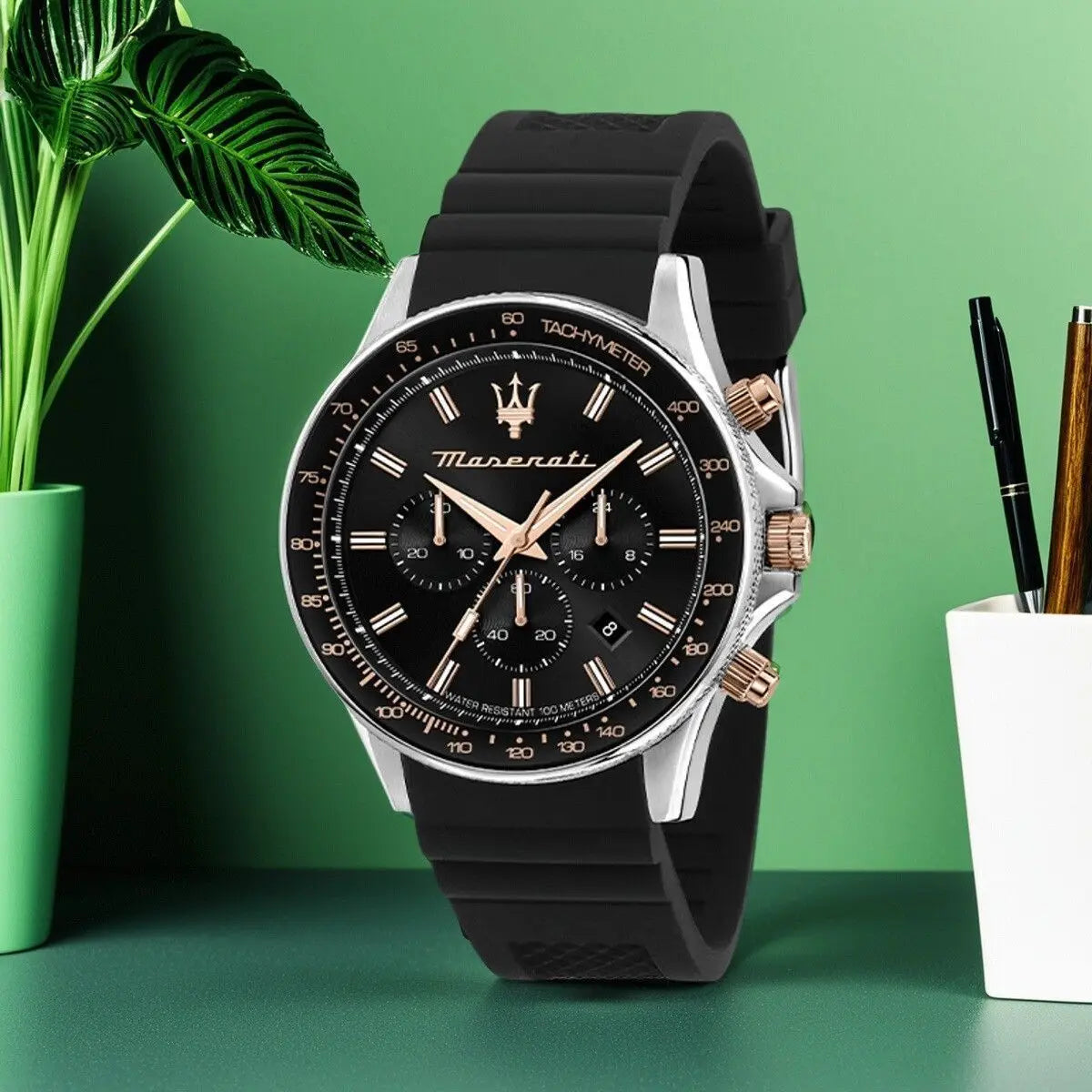 Original gold Maserati men's watch sports