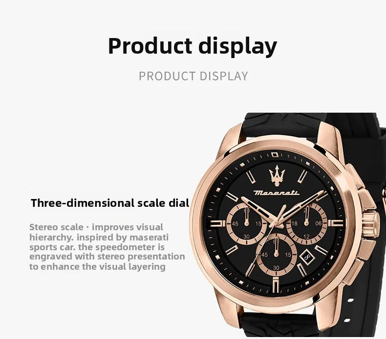 Original Maserati watch men's sports racing (multiple colors)